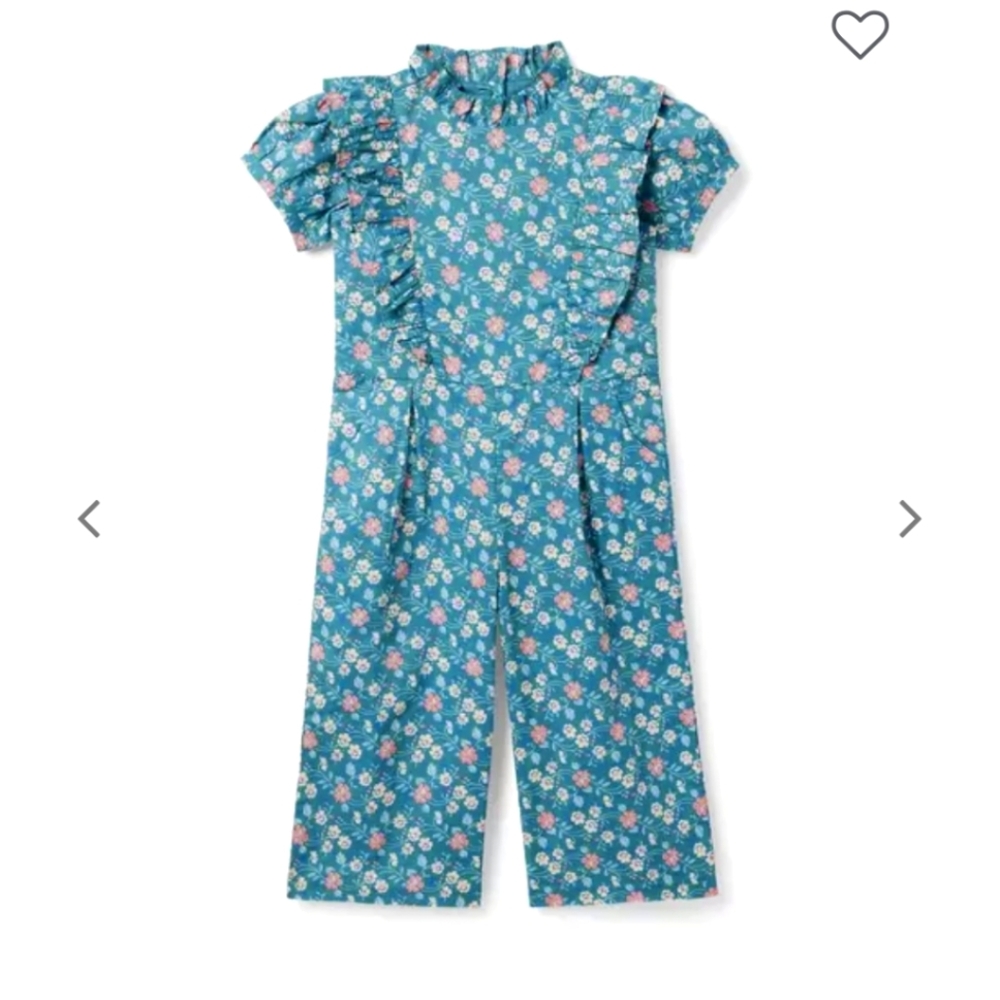 Janie and Jack Wide Leg Floral Jumpsuit
